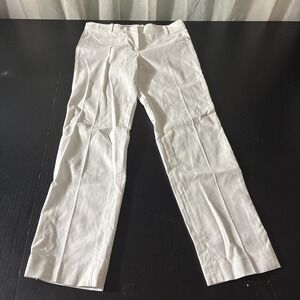 Tory Burch White Pants Size 0 Cotton Blend Straight Leg